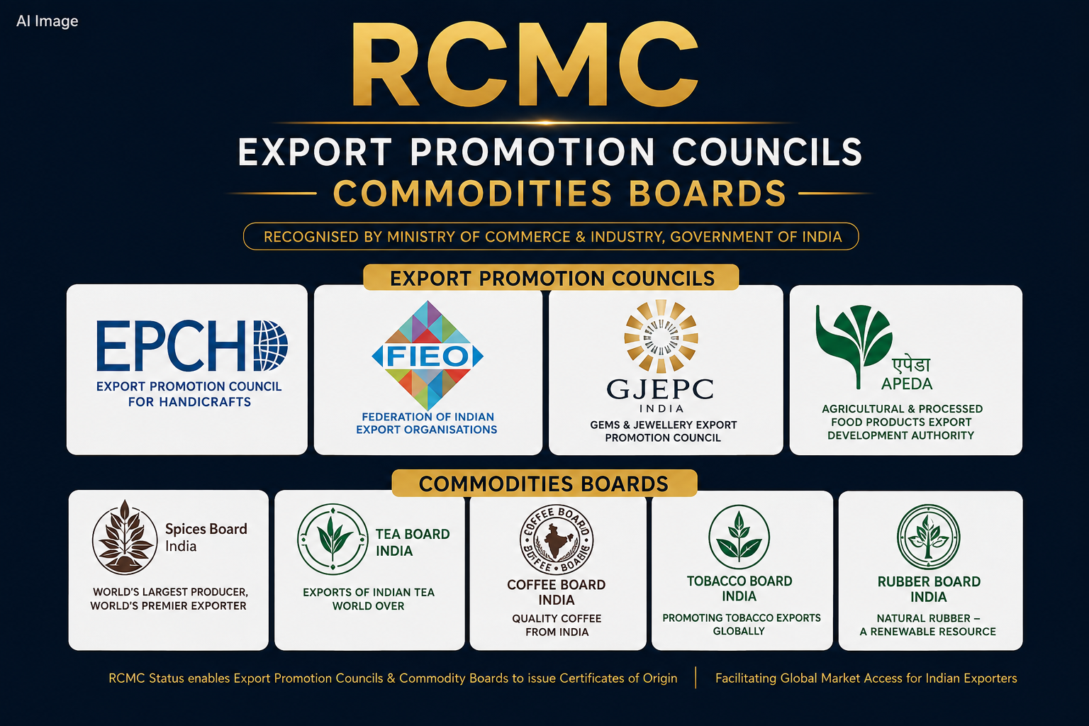 RCMC - Export Promotion Councils - Commodities Boards